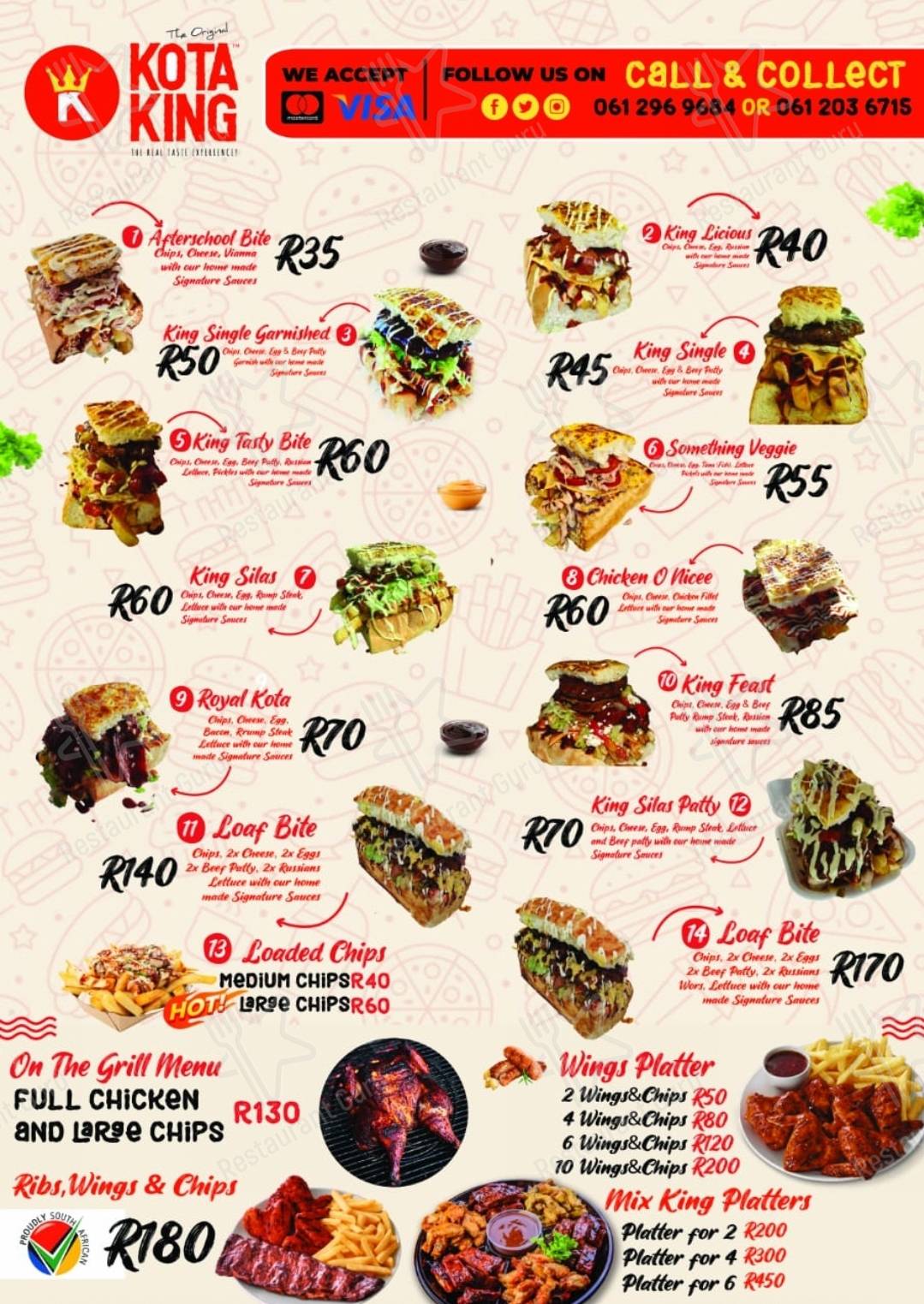 A printed restaurant menu ready to import